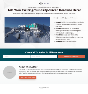 DropFunnels Free Video Optin Page Template
