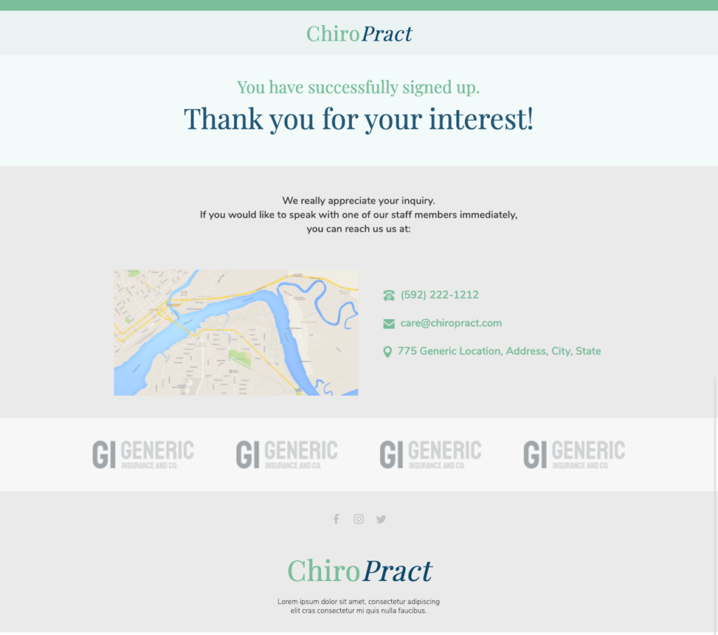 Free DropFunnels Templates - Chiropractor Thank You