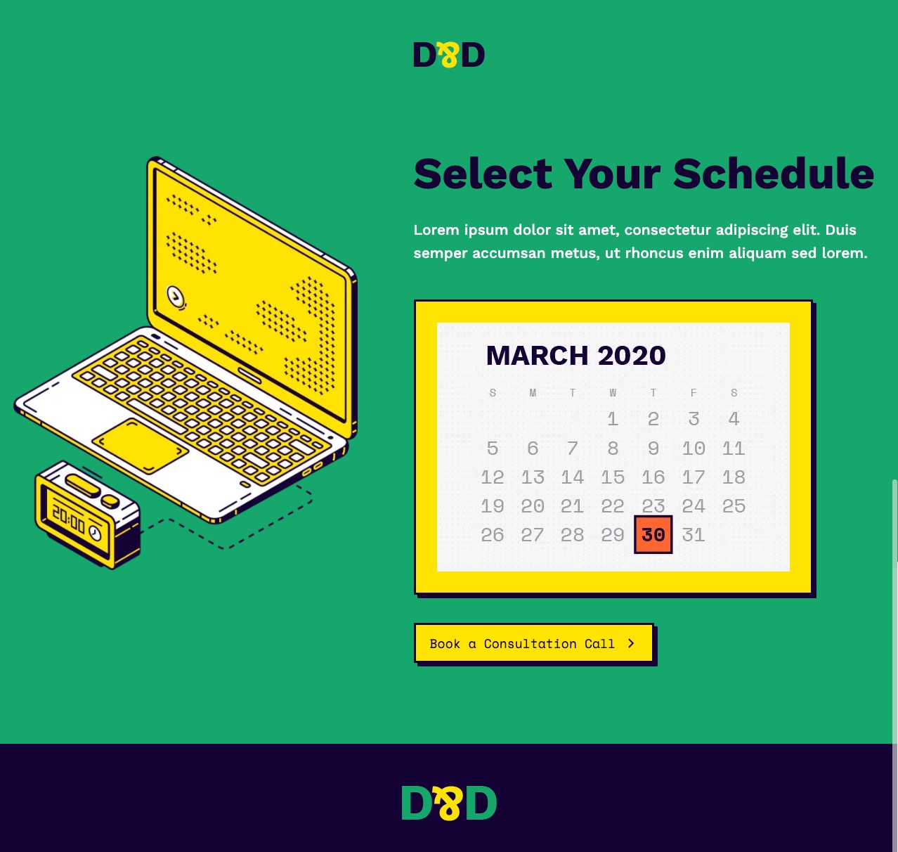 Free DropFunnels Template - Marketing 2 Schedule