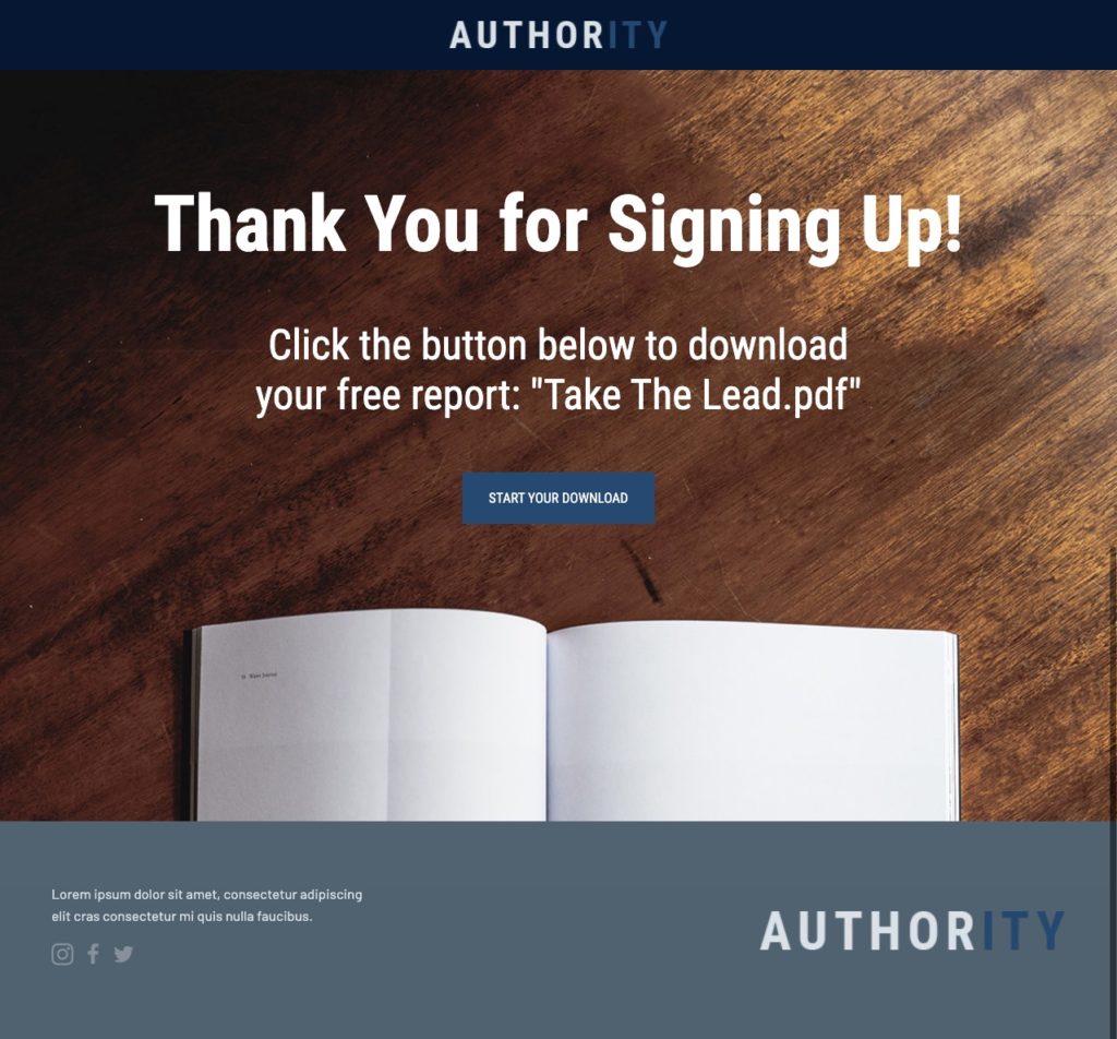 Free DropFunnels Template - Male Authority Thank You