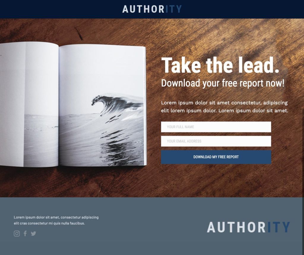 Free DropFunnels Template - Male Authority Optin